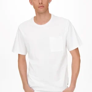 T-SHIRT BASIC CON TASCHINO - Col. bianco
