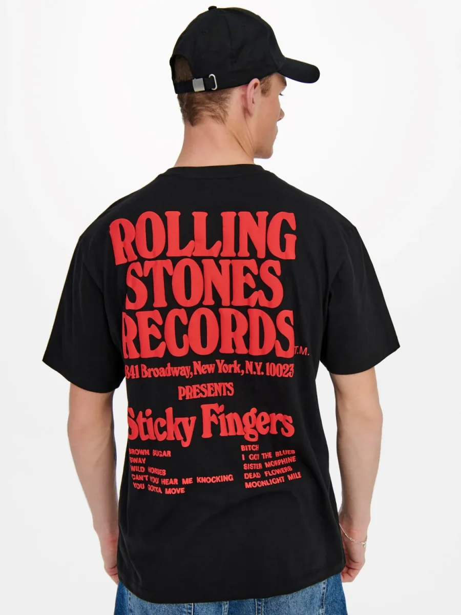 T-SHIRT RELAXED "ROLLING STONES" - Col. nero