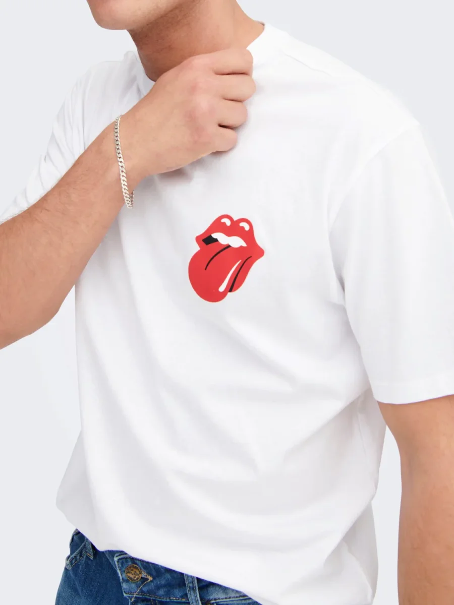 T-SHIRT RELAXED "ROLLING STONES" - Col. bianco - immagine 5