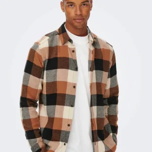 CAMICIA IN FLANELLA A QUADRI - col. Silver Lining