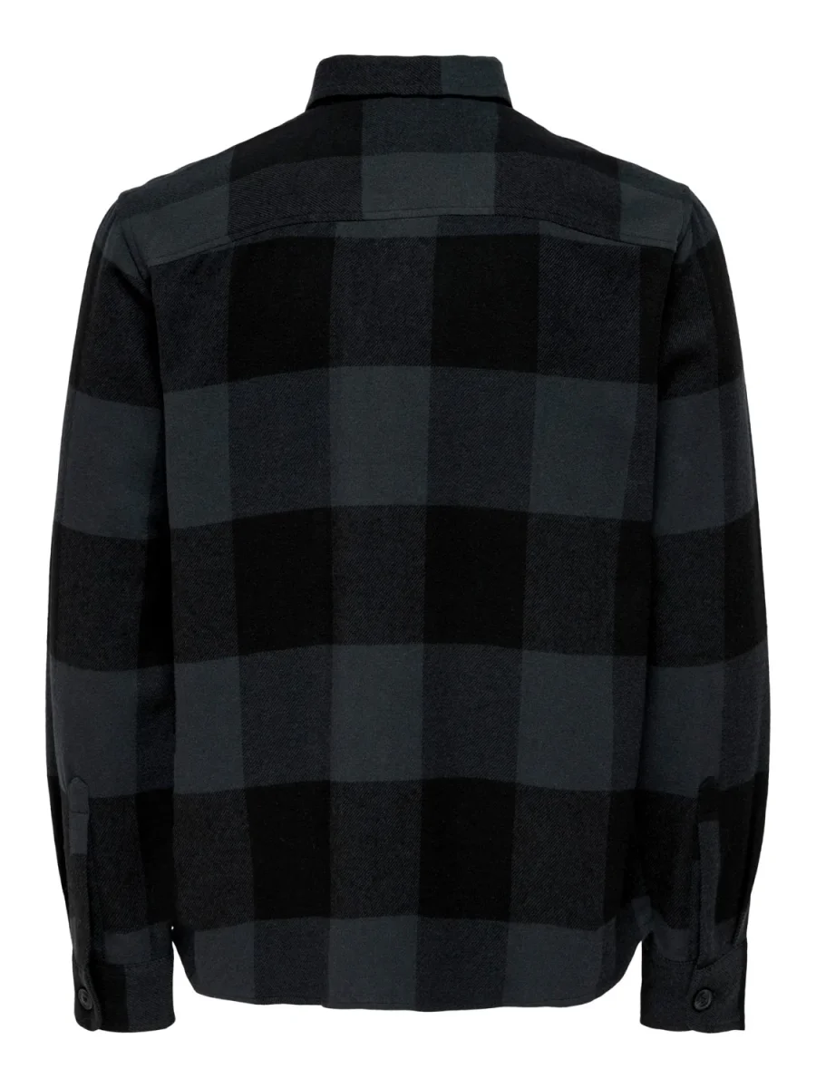 CAMICIA IN FLANELLA A QUADRI CON TASCHE - col. forest night - immagine 6