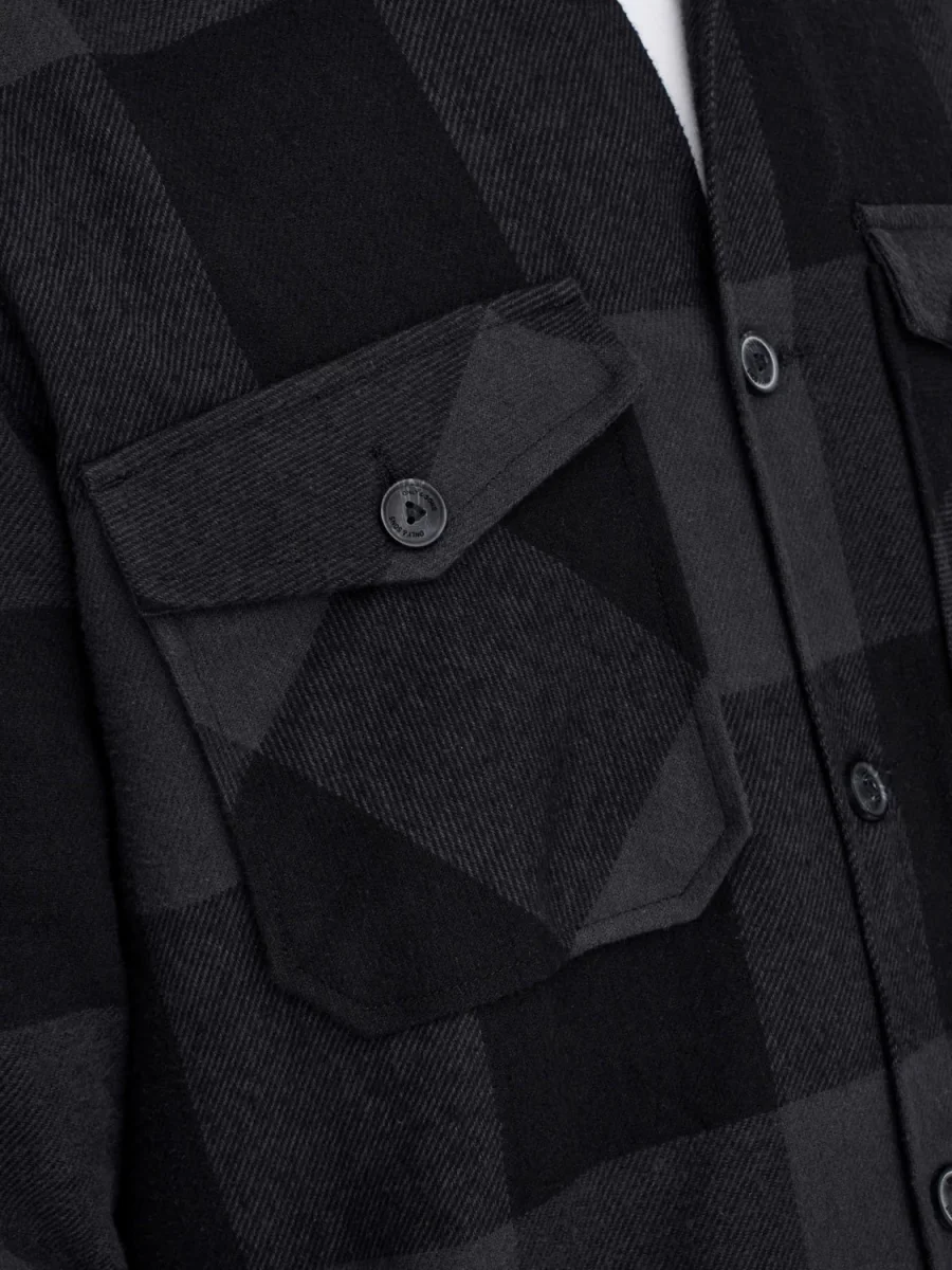 CAMICIA IN FLANELLA A QUADRI CON TASCHE - col. forest night - immagine 5