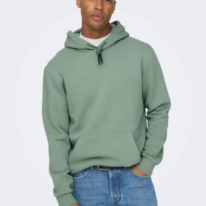 FELPA CON CAPPUCCIO FELPATA - Chinois Green