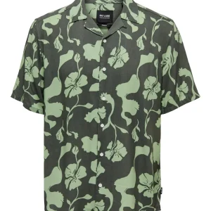 CAMICIA FLOREALE MANICHE CORTE - Castor Gray