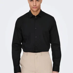 CAMICIA ELEGANTE SLIM - TOTAL BLACK
