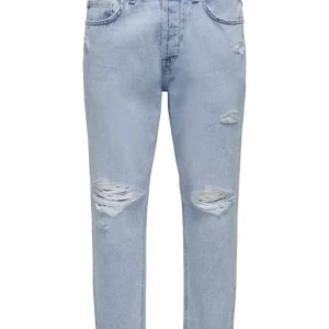 CROPPED BLUE LIGHT JEANS CON STRAPPI