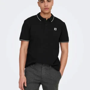 POLO SLIM "ONLY & SONS" IN COTONE - Nero