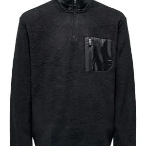 FELPA TEDDY CON TASCHINO "ONLY & SONS" - Col. Nero