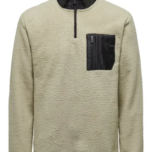 FELPA TEDDY CON TASCHINO "ONLY & SONS" - Col. Beige