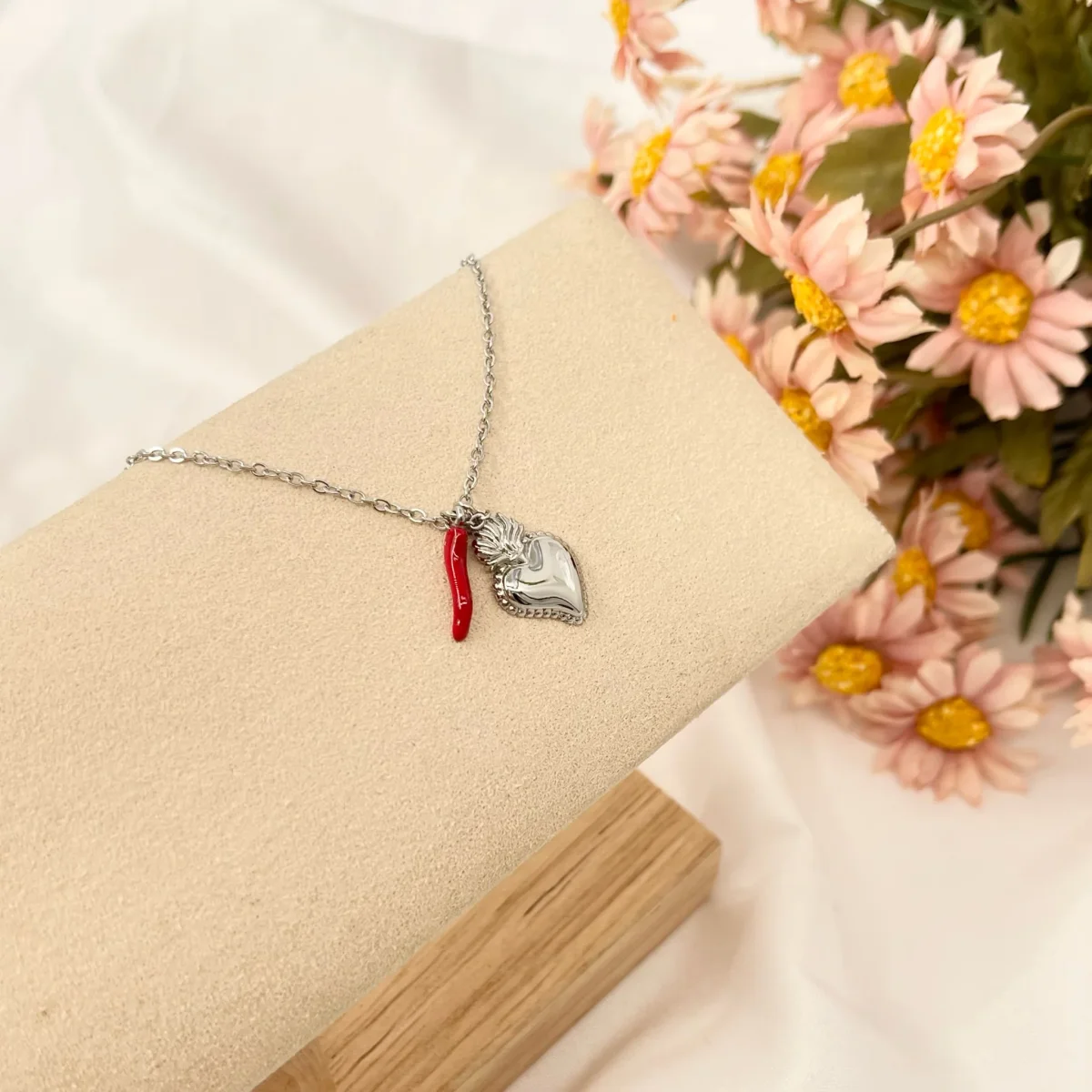 Collana corno e sacro cuore - immagine 3