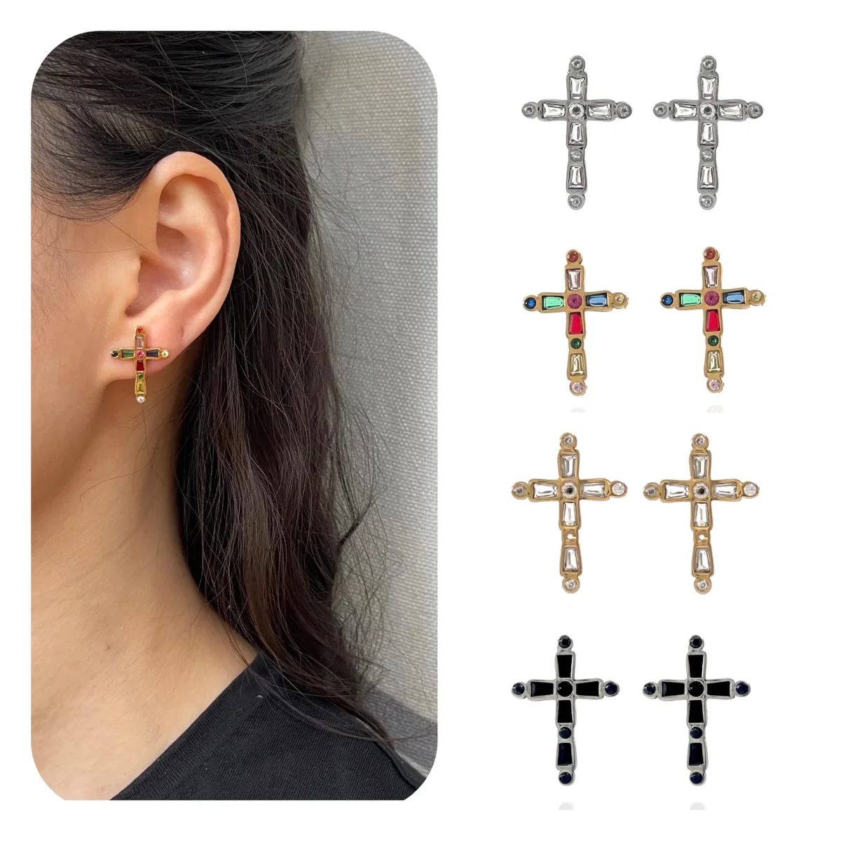 Orecchini croce - immagine 2