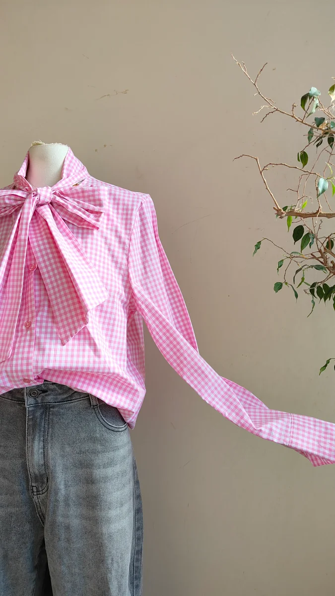 Camicia Fiocco Vichy - immagine 4