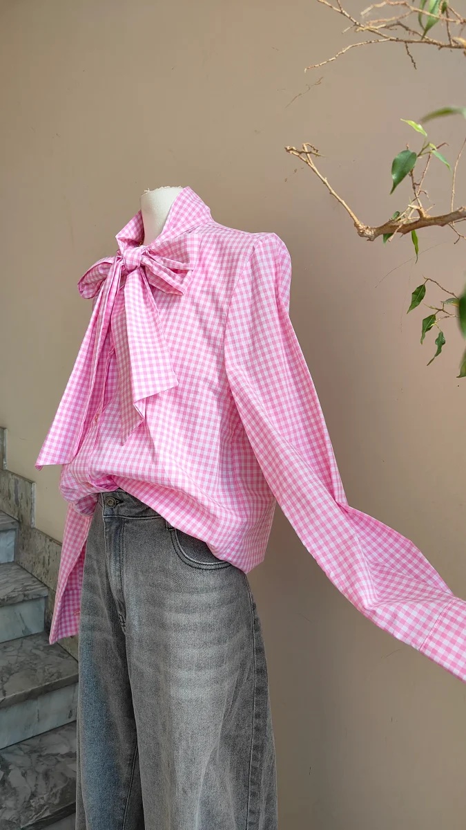 Camicia Fiocco Vichy - immagine 5