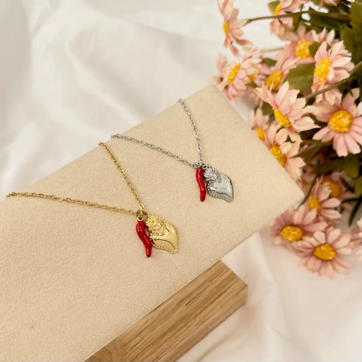 Collana corno e sacro cuore - immagine 2