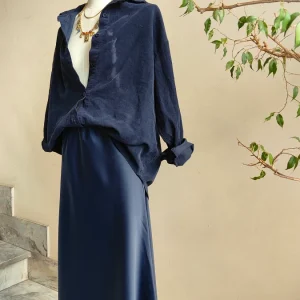 Gonna Satinata con Pizzo